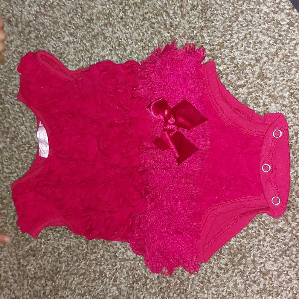 Dark Red Floral Popatu Onesie